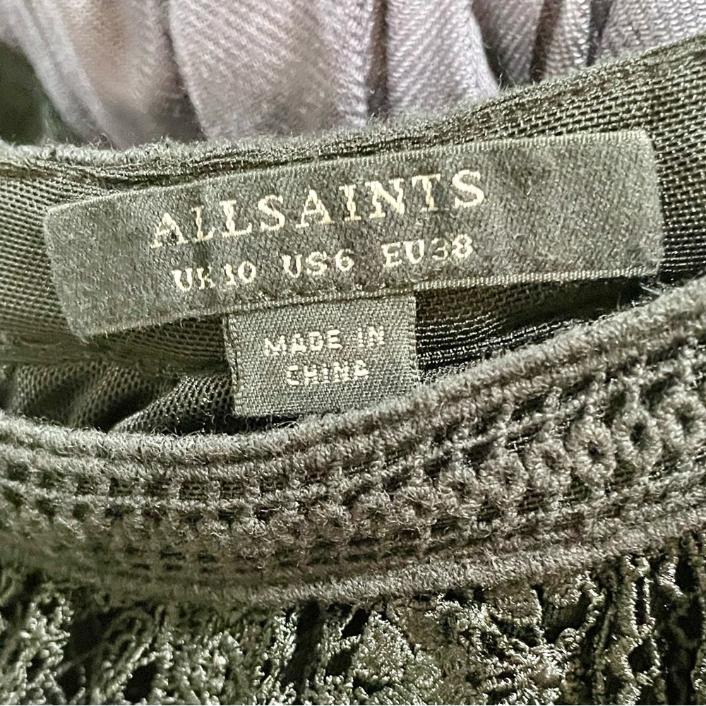 All Saints Black Lace Embellished Midi Skirt - Picture 3 of 4